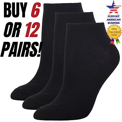 #ad Black Ankle Dress Socks for Men Women Nylon Spandex Liner Size 9 11 10 13 Pack $7.99