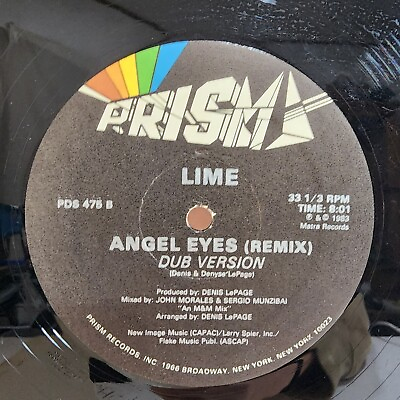 #ad Lime Angel Eyes 12quot; Vinyl Remix Single Record Dub Version 1983 Prism Records $16.55