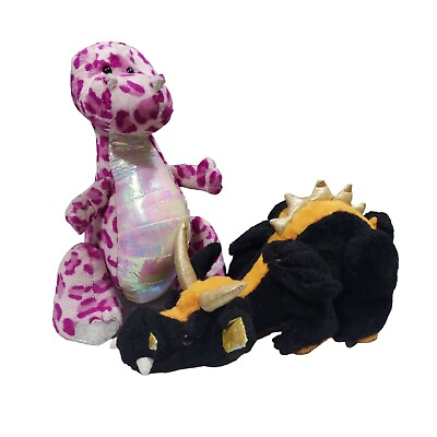 #ad Ganz Webkinz Lot Of 2 Plush Lava Dragon Spotty Dinosaur NO CODES $16.98