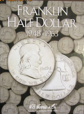 #ad 2695 Harris FOLDER for Ben Franklin Half Dollar 1948 1963 $4.50