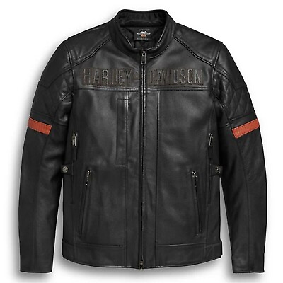 #ad Harley Davidson Men#x27;s Vanocker Waterproof H D Triple Vent System Leather Jacket $59.00