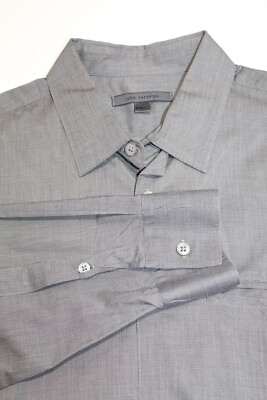 #ad John Varvatos Gray Dress Shirt One Chest Pocket Cotton Flawless Men#x27;s Size M $20.97
