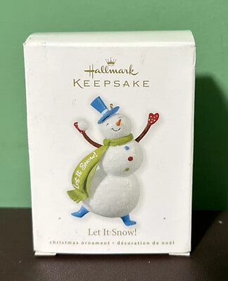 #ad Hallmark Let it Snow Snowman 2010 Keepsake Christmas Holiday Ornament $9.19