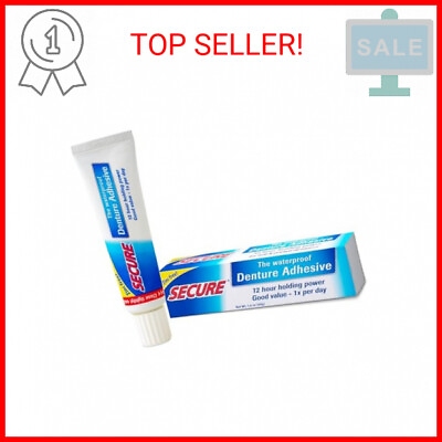 #ad Secure Waterproof Denture Adhesive Zinc Free Extra Strong Hold For Upper Lo $12.25
