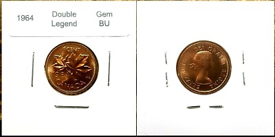 #ad Canada 1964 *Double Obverse Legend* BU UNC Uncirculated Penny C $2.95
