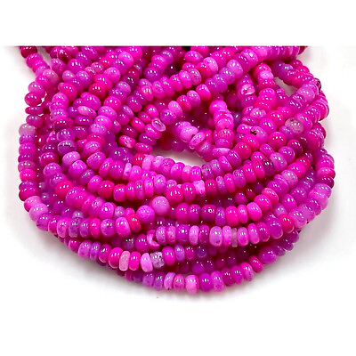 #ad Hot Pink Opal Gemstone Beads Genuine Opal Rondelle Shape Beads Size 6mm 16quot; $6.99