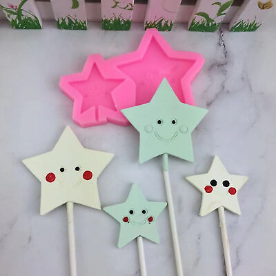 #ad Silicone Mold Cold resistant Portable Star Shape Chocolate Lollipops Mold Sturdy $6.76