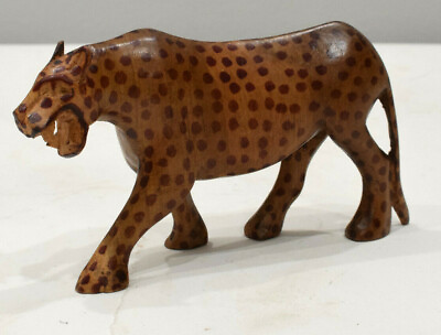 #ad African Statue Leopard Carved Wood Statue Kenya $10.20