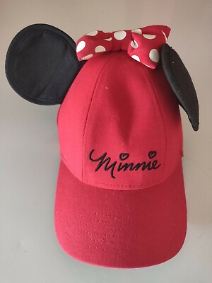 #ad Disney Minnie Mouse Bow Tie Ear Adult Snapback Hat $12.95