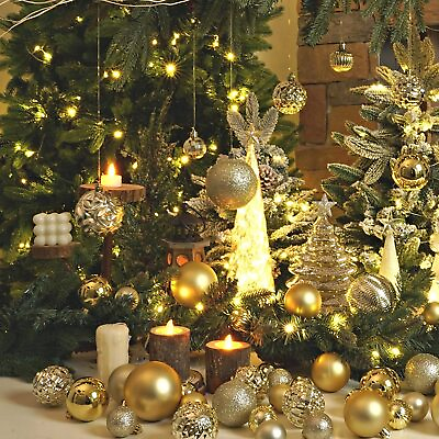 #ad 36Pcs Christmas Balls Shatterproof Xmas Tree Ornaments Hanging Balls Decor USA $10.94