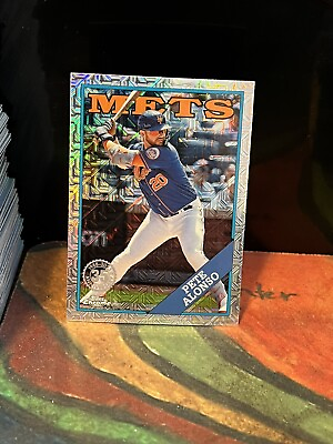 #ad 2023 Topps Series 1 Pete Alonso 1988 Chrome Silver Pack Mojo Mets #T88C 17 $2.50