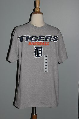 #ad NEW Detroit TIGERS Baseball T Shirt Men#x27;s Sizes M L XL Gray Navy Old English #x27;D#x27; $16.99