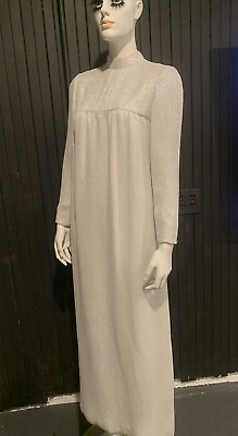 #ad Vintage 70’s Silver Metallic Maxi Dress XS S $15.00