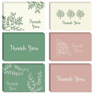 #ad 48 Pack Bulk Sage Green Thank You Cards with Envelopes for All Occasions 4x6 In $15.99