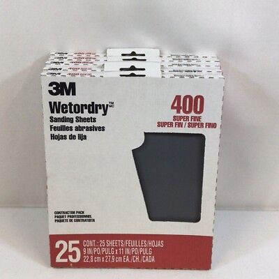 #ad 3M Black High Quality Durable 400 Super Fine Wetordry Sanding Sheets Pack Of 5 $199.99