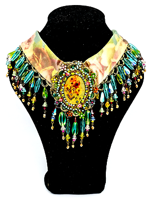 #ad Stunning Neck Chain By Michal Negrin Elegant With Colourful Crystals. $304.50