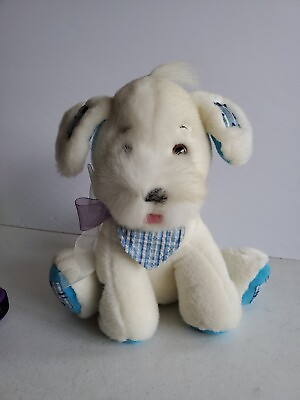 #ad Carlton Cards Mr. Patch Plush Puppy Stuffed Animal Rare White Blue Youre Special $15.00