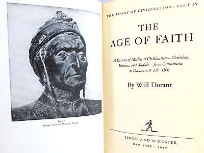 #ad Age Of Faith Story Of Civilization 325 1300 AD by Will Durant 1950 HC 1197 Pgs $7.80
