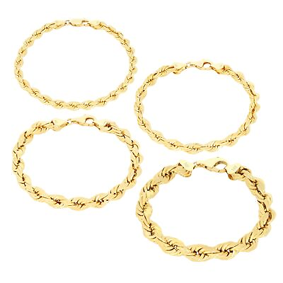 #ad 14K Yellow Gold 2mm 10mm D C Rope Chain Bracelet Mens Women 7quot; 7.5quot; 8quot; 8.5quot; 9quot; $103.98