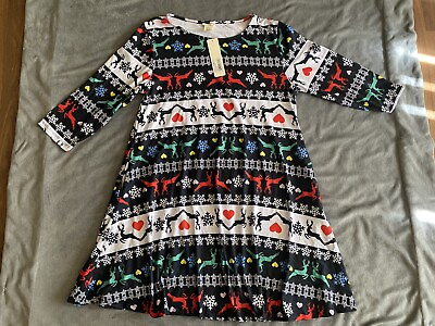 #ad YELETE Women Christmas Reindeer Dress With Pocket Plus size 2XL black red $15.92