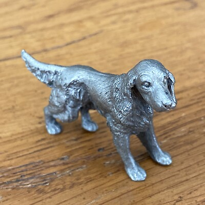 #ad Spoontiques Pewter English Setter Dog Figure Detailed 3” Long 2” Tall $29.99