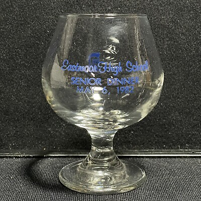 #ad Eastmoor High School HS Senior Dinner Glass Cup Pre Owned Vintage May 1982 $4.99