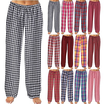 #ad Women Plaid Printed Pants Full Length Long Trousers Sports Pants Household Pants $16.87