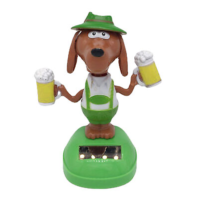 #ad Solar Powered Dancing Bobble Head Beer Dog Educational Toy Car Ornament Kid Toy $7.90