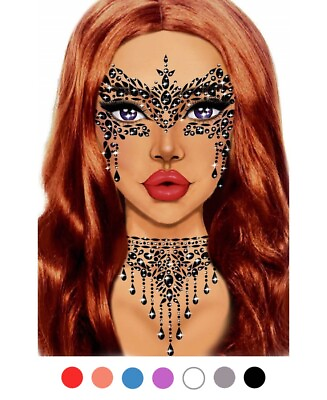 #ad Brand New Masquerade Mask Rhinestone Stick On Jewels Leg Avenue EYE033 $34.99