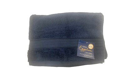 #ad Purely Indulgent 100% Egyptian Cotton Bath Towel 30 in x 58 in Navy Blue $12.00