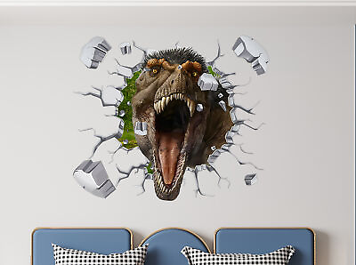 #ad Dinosaur T Rex 3D Explosion Effect Wall Sticker Decal WC402 $31.49