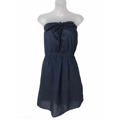 #ad J. Crew Factory Strapless Navy Dress Style 41334 M $19.95