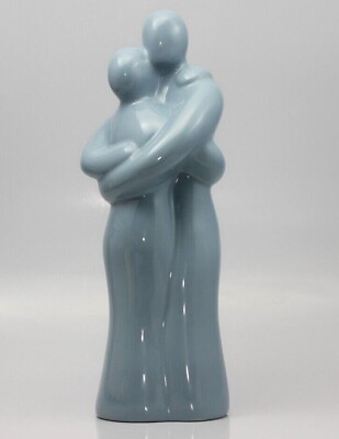 #ad Haeger Art Pottery Modern Deco Blue Lovers Embrace Tall Ceramic Sculpture 6055 $114.99