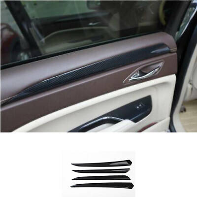 #ad 4pcs Cover Trim Inner Door Panel Strip Carbon Texture For Cadillac SRX 2010 2016 $79.04