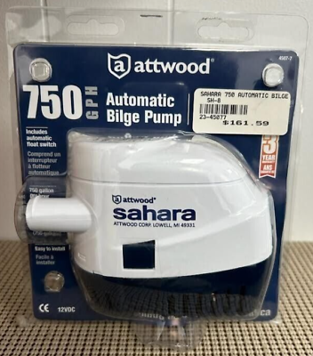 #ad Attwood 750 GPH Automatic Bilge Pump 4507 7 Includes automatic float switch $161.59