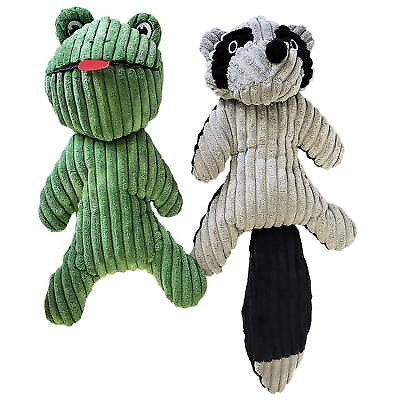 #ad Plush Corduroy Chew Toys Set for Dogs and Puppies Squeaky Durable Frog and $29.88