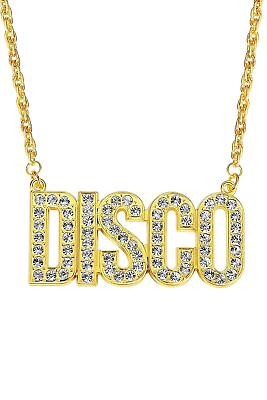 #ad Disco Necklace 70s Party Chain Jewelry Metal Costume Gold Chain for men Disco... $21.44