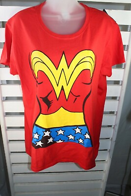 #ad Wonder Woman Size Large 44quot; Red Rubies Costume Short Sleeve T Shirt DC Comics $9.40