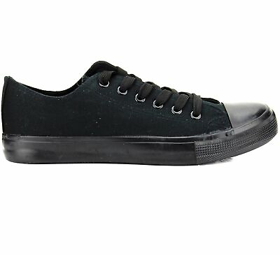 #ad New Womens Shoes Low Top Canvas Suede Fashion Sneakers Sport Black Casual Size 6 $20.99