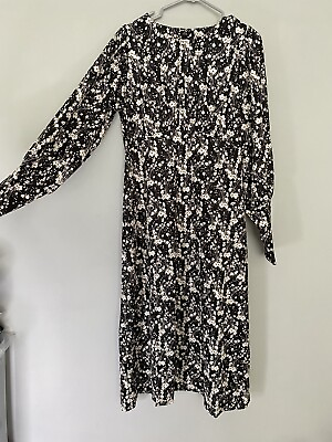 #ad River Island Maxi Dress 16 Printed New Puff Sleeves Super Soft Summer Boho GBP 29.99