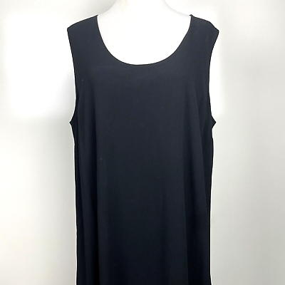 #ad Dinah Lee Womens Size 2X Black Tank Sleeve Maxi Dress Plus Casual Easy Travel $24.49