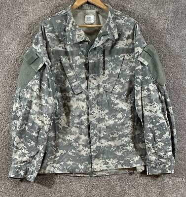 #ad US Army Jacket Mens Large Digital Camo Ripstop Full Zip Military Combat Uniform $19.99