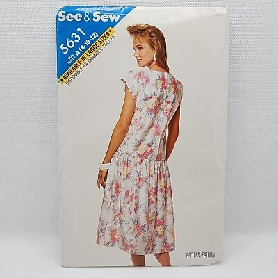 #ad Butterick See amp; Sew 5631 Misses#x27; Drop Waist Dress Sewing Pattern Size 8 12 Uncut $4.99