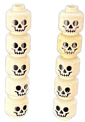 #ad LEGO 10x Skulls Classic White Lot Skeleton Minifigure Head Fantasy Halloween $9.99