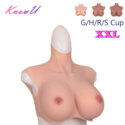#ad Silicone Breast Form G H R S Cup For Crossdresser Transgender CD Upgrade XXL $219.00