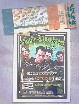 #ad GOOD CHARLOTTE The Young amp; The Restless Tour Complete Concert Ticket amp; Handbill $9.99