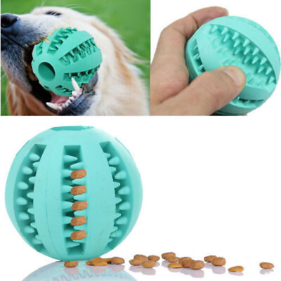 #ad Pet Dog Toy Interactive Ball Pet Dog Cat Puppy Chew Toys Ball Tooth Clean Food C $6.29