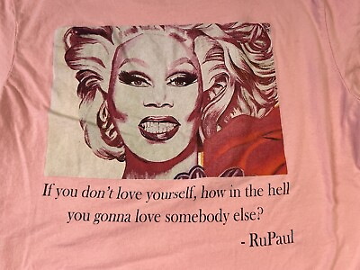 #ad RuPaul If you Don#x27;t Love Yourself Quote Pink Mens M Quote T Shirt Fast Shipping $28.99