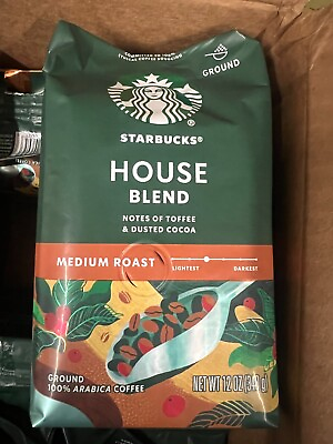 #ad 6 pack STARBUCKS Medium Roast House Blend Coffee Ground 12oz $45.00