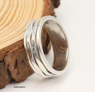 #ad Charming Solid 925 Sterling Silver Spinner Ring Meditation Ring For Women amp; Men $19.99